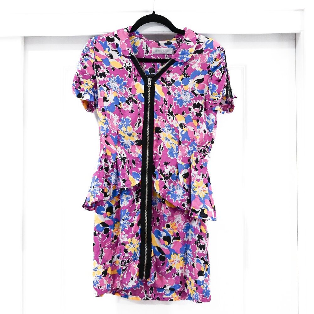 Alice McCall Size 6 Retro Punk Full Zipper Tiered Mini Dress